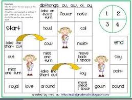 Dipthongs Ou Ow Oi Oy Board Game Dipthongs Reading Street High School Art Lesson Plans