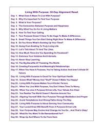 Living With Purpose 30 Day Alignment Reset Bullet List Etsy In 2020 Journal Writing Prompts Live With Purpose This Or That Questions