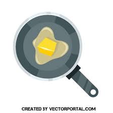 Butter On Frying Pan Vector Image Vector Free Vector Vector Images