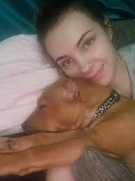 Cinder is a 14 month old Staffordshire Terrier.