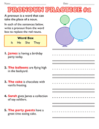 In normal practice, pronouns are used in sentences to avoid repetition of the same noun again and again. Pronoun Worksheets For Grade 1