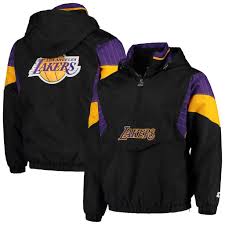 Men S Starter Black Los Angeles Lakers Blackout Breakaway Hooded Anorak Quarter Zip Jacket In 2021 Quarter Zip Jacket Zip Jackets Anorak
