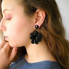 Lenora Dame Isador Shabby Chic Rosette Drop Statement Earrings