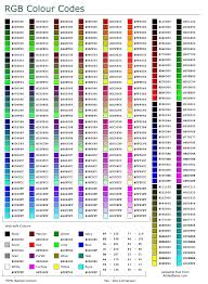 Rgb Hex Colour Chart Cheat Sheet Programming Rgb Color