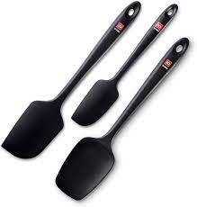 America's test kitchen equipment spatula sets. Di Oro Seamless Series 3 Piece Silicone Spatula Set 600 F Heat Resistant Non Stick Rubber Kitchen Spatulas For Cooking Baking And Mixing Lfgb Certified And Fda Approved Silicone Black Walmart Com