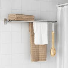 Metal bathroom shelf ikea floating shelf. Voxnan Chrome Effect Wall Shelf With Towel Rail 68x28 Cm Ikea