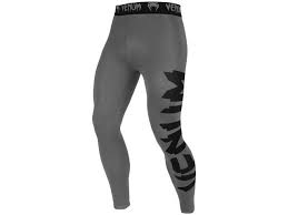 Venum Giant Dry Tech Mma Compression Spats Small Heather Gray Black