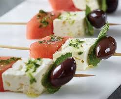 Feta Olive And Watermelon Skewers Savory Appetizer Recipes Light Summer Appetizers