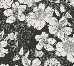 Euclidean flower, painted golden flowers, brown floral illustration, watercolor painting, white png. Urban Black White Floral Black White Sketches Black White Abstract Pattern Wallpaper