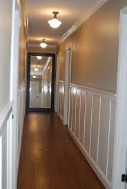 Hallway Chairrail And Light Fixtures Narrow Hallway Decorating Hallway Mirror Hallway Decorating