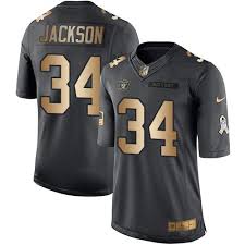 Black And Gold Jersey 34 Black Gold Bo Jackson Men S Jersey Oakland Raiders Salute To Service Nike Nfl Limited Nfl Jerseys Salute To Service Jersey Outfit