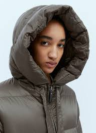 Max Mara Women's' Long Quilted Parka Coat in Dark Green