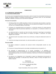 Dependiendo de quién sea el proveedor, usted podría ser colocado en una lista de espera. Comunicado Rectoria Vacunacion Covid Universidad Autonoma Del Estado De Morelos