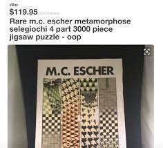 Escher metamorphose puzzle, selegiochi, italy 3000 pieces, high. M C Escher Metamorphose