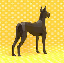 Great Dane Dog Dane Papercraft Great Dane Papercraft Dog Great Dane Statue Great Dane Plush Dane Stuffed Home Decor Paper Sculpture Great Dane Paper Crafts Papercraft Templates