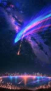 Night Sky Meteor Light Iphone Wallpaper Your Name Wallpaper Name Wallpaper Kimi No Na Wa Wallpaper