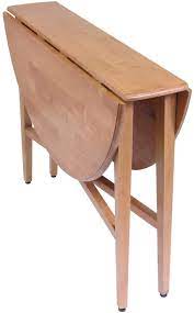 42 Light Oak Wood Finish Double Drop Leaf Round Dining Table In 2021 Folding Kitchen Table Drop Leaf Table Dining Table Legs