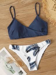 Palm Random Print Adjustable Strap Bikini Swimsuit Shein Usa Swimsuits Outfits Trendy Swimsuits Bikini Swimsuits