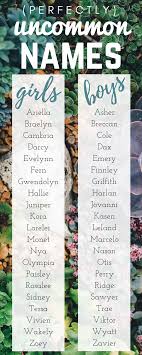 Perfectly Uncommon Baby Names Uncommon Baby Names Unique Baby Names Baby Names