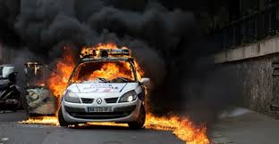Image result for paris bus burning