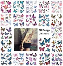 Thigh realistic rose and butterfly tattoo. Amazon Com 3d Butterfly Tattoos 170 Pcs For Women Scar Cover Up Makeup Temporary Tattoos Body Art Waterfroof Sticker Monarch Butterfly Flower Design For Leg Thigh Hip And More Health Personal Care