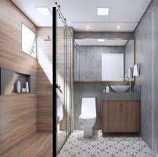 Banheiro De Apartamento Super Moderno Com Revestimento Hidraulico E Porcelanatos Que Imitam Madei Decoracao Banheiro Pequeno Banheiro Banheiro De Apartamento