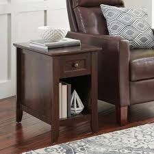 Indoor Parker Recliner Sofa Side Table Estate Toffee Finish In 2020 End Tables With Drawers Sofa Side Table Storage Furniture Bedroom