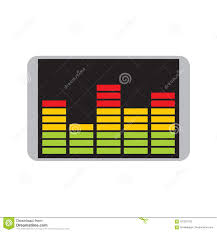 Audio Equalizer Spectrum Bars Chart Vector Illustration
