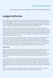 By default, most programs have a double spaced essay would probably reflect the sentiments of many people that double space after a period indicates a new sentence better than. Gadget Definition And Related Terms Essay Example