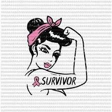 Download Womens Breast Cancer Survivor Rosie Riveter Pink Ribbon Unbreakable Svg Survivor Svg Womens Breast Cancer Buy T Shirt Designs