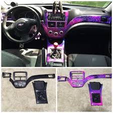The Owner Thought Carbon Fiber Interior Was Boring So It Was Re Wrapped It To Galaxy Car Accessories Diy Car Accessories Girly Car Accessories