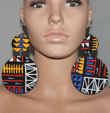 Abstract Print Colorful Fabric Earrings| Fashion Earrings| Diva Earrings|  Big Earrings| BOLD Earrings| Mismatch Earrings| Clip-on Earrings