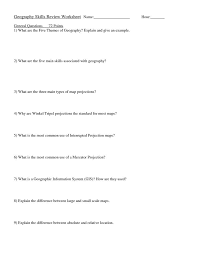 9th Grade World Geography Worksheets Geography Worksheets Five Themes Of Geography Worksheets