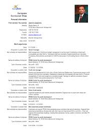 Europass cv => european resume template © download it for free and customize it in word. Sample Of Cv European Format Europass The European Cv