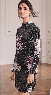 Bnwt Next Sz 6 Black Floral Velvet Bodycon Stretch Dress Long Sleeves Rrp 50 Fashion Clothing Shoes Acc Dresses Velvet Bodycon Dress Bodycon Stretch Dress