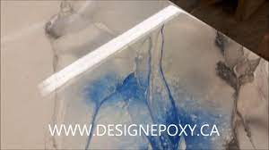 Ordered in white and silver to create a marbled worktop effect and the results are great. White Marble With Blue Veins As Accent Epoxy Countertop Set Youtube