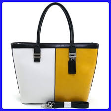 Black And Yellow Totes Dasein Women S Block Color Fashion Tote Bag W Buckle Bonus Strap Black White Yellow Totes Amazon Partner Fashion Tote Bag Fashion Tote Leather Tote Bag