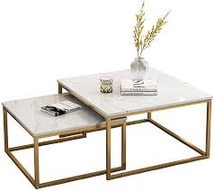 Available in your choice of top finish, this coffee table has a chrome. Amazon Com Fghju Coffee Tables Piece Set Square Modern Tea Table Smooth Marble Pattern 2 Piece Set Oversized Storage Tables Suitable For Living Room Bedroom Office Gold 32in Home Kitchen