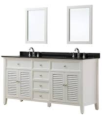 A double vanity never fails to add a sense of luxury to a bathroom. Shutter 70 White Vanity W Black Granite Top Jj 6070d12 Wbk