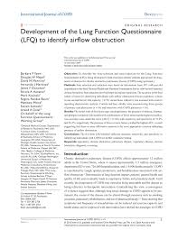 Image result for Lung Function Questionnaire