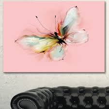 Powertek large solar butterfly wall art | garden street. Designart Colorful Butterfly Drawing Extra Large Floral Wall Art Pink Overstock 13177581