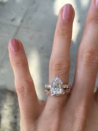 Now I M A Mrs Love How My Custom Vintage Inspired Wedding Band Came Out With My Rose Go Engagement Ring Shapes Wedding Rings Vintage Pear Shaped Wedding Rings