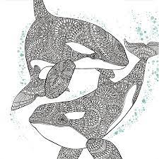 Fantastic coloring page featuring an ocean scene with a whale. Orca Whale Free Adult Coloring Book Page Craftfoxes