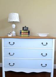 I am so excited to share with you the dresser makeover i did for my boys' bedroom! Two Toned Dresser With Natural Wood Top Refresh Living