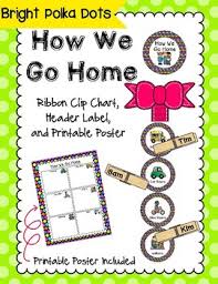 How We Go Home Clip Chart Colorful Polka Dot Theme Classroom Decor