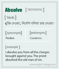 Bengali Meaning Of Absolve Wordcard Words Word Cards Synonyms And Antonyms
