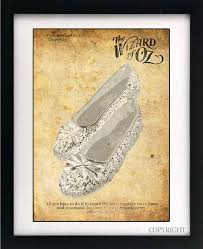 Wizard Of Oz Dorothy Ruby Silver Slippers Quote Art Book Print A4 Or A3 Large Vintage Page Effect Wall Quote Wizard Of Oz Book Art Silver Slippers