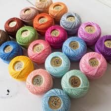 rainbow pearl cotton thread set size 8 embroidery