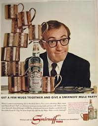 1966 Smirnoff Vodka Ad Woody Allen Mule Mugs Propagandas Anos 70 Vintage