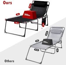 Outdoor furniture and decor is a lounge act to get behind. Amazon Com Oversize Folding Outdoor Chaise Lounge 16 Inch Extra High Patio Camping Sunbathing Recliner 4 Level Adjustable Lay Flat Pool Beach Lawn Chair With Storage Bag Kitchen Dining